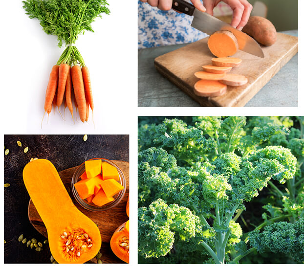 Grøntsager med masser af A-vitamin til din hud
